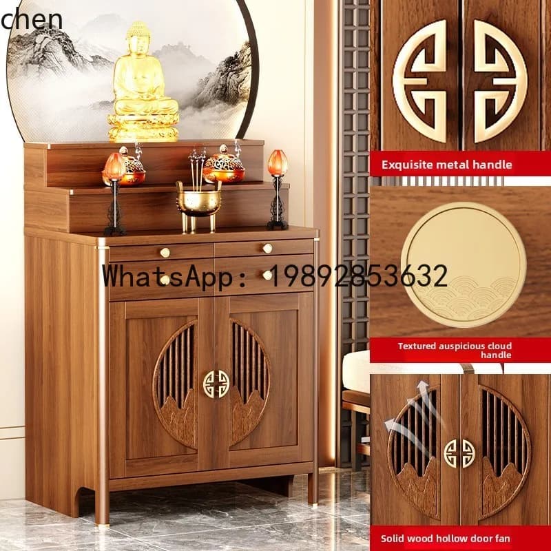 FZ Buddhist Shrine Cabinet Incense Case Household New Chinese Style God Of Wealth Offering Bodhisattva Buddha Cabinet