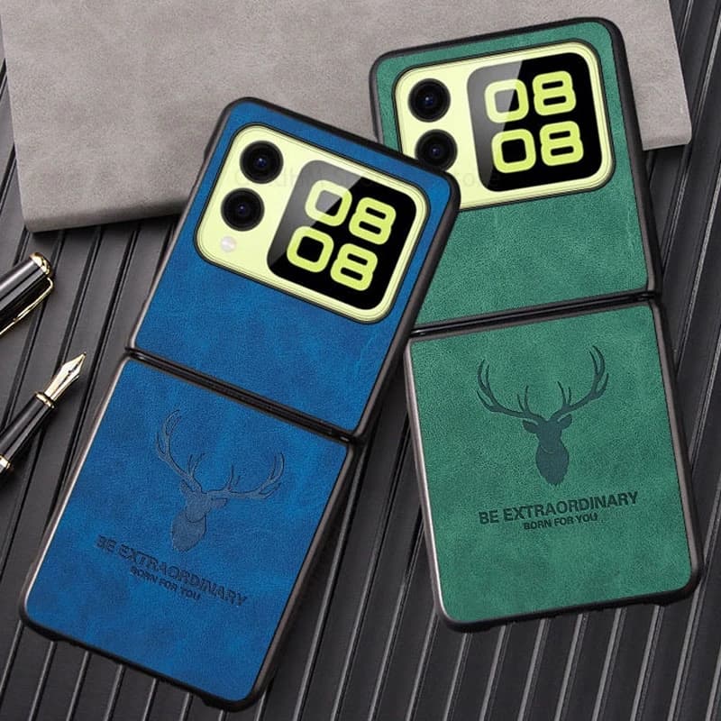 For Huawei Nova Flip 5G 3D Cartoon Elk Deer Head Leather Phone Case Funda For HUAWEI Nova Flip Hard PC Bumper Holster Flip Cover