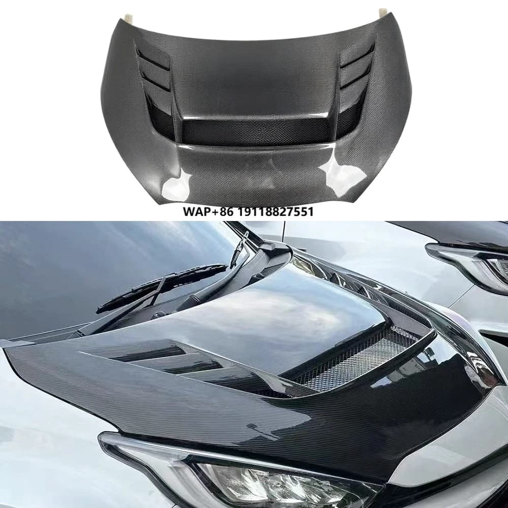 For GR YARIS GXPA16 V Style Carbon Fiber Front Bonnet  Engine Hood