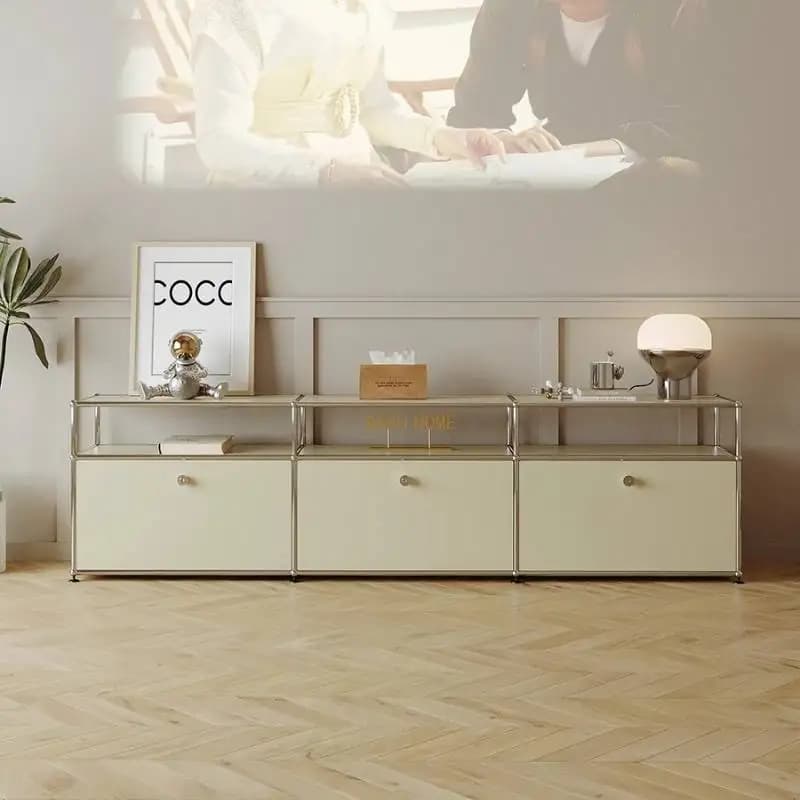 Frame Industrial Tv Cabinet Shelves Storage Floor Unique Tv Cabinet Mid Century Lightweight Fluted Muebles Para Hogar Furniture