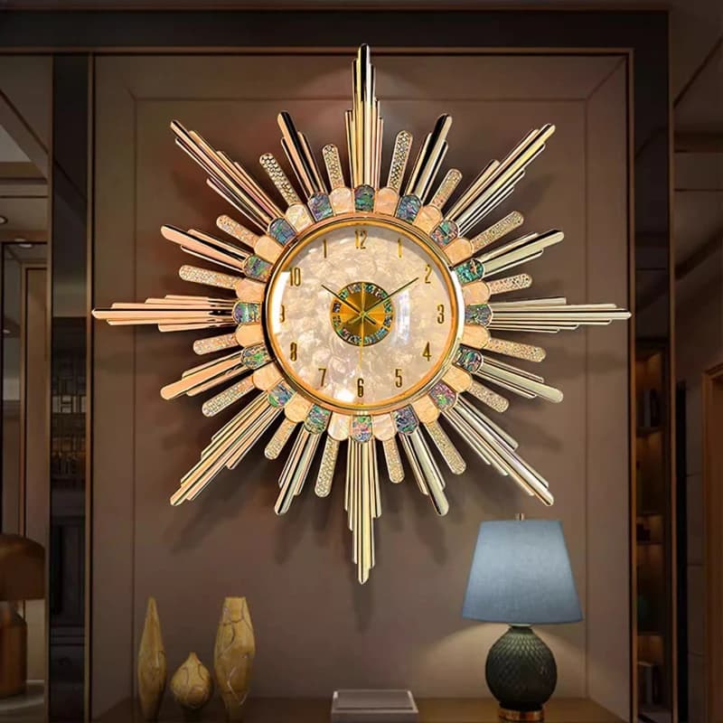 Wall clock light luxury high sense living room home wall hanging clock art decoration