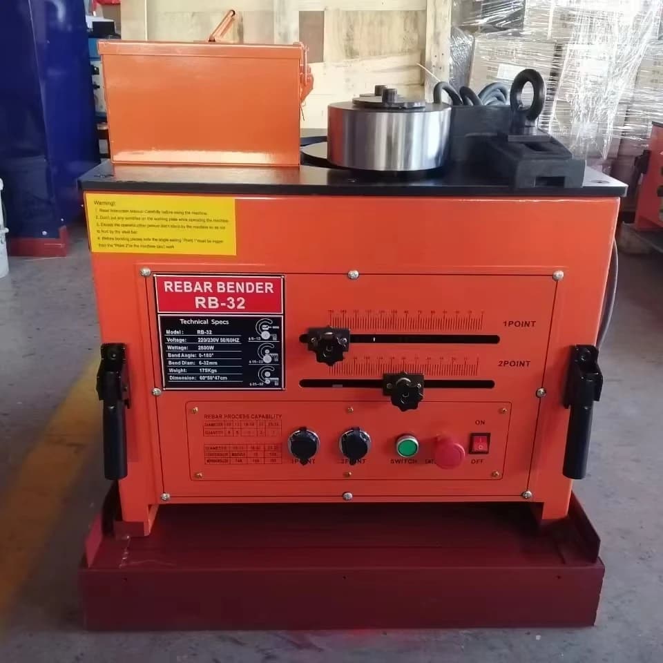 RBC-32mm Small Size Rebar Bending Machine Portable Steel Bar Bender Steel Bar Bending Machine Portable Bending for Construction