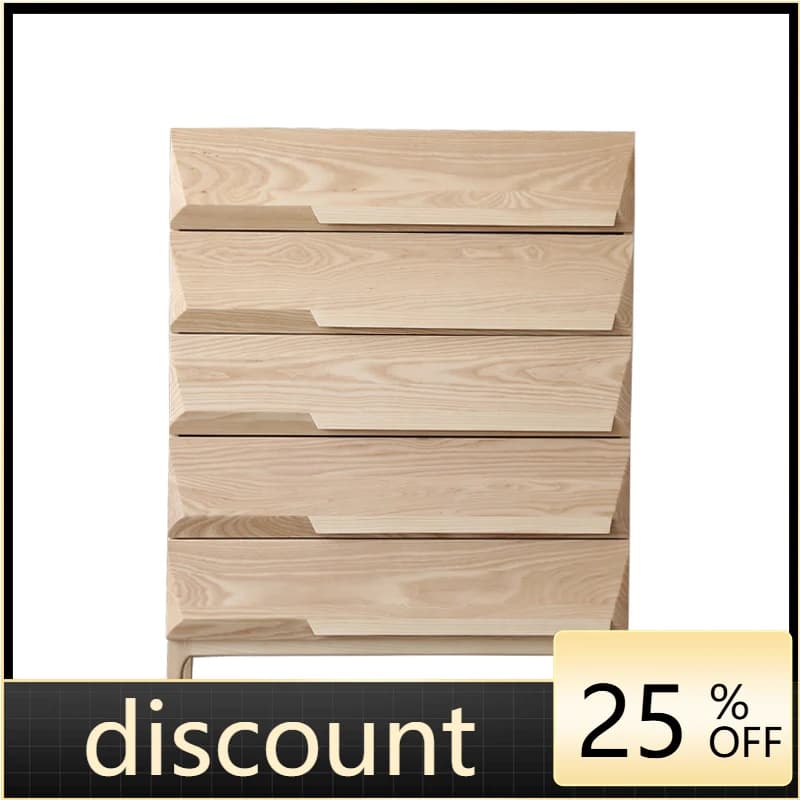 LMM Japanese-style simple modern log side cabinet ash wood solid wood storage cabinet