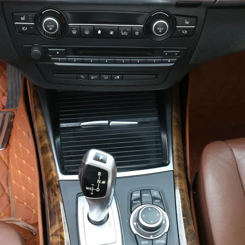 For 2008-2013 BMW X5 E70 ABS Car Center Console Cup Seat Frame Decoration Cover Sticker Car Interior Accessories