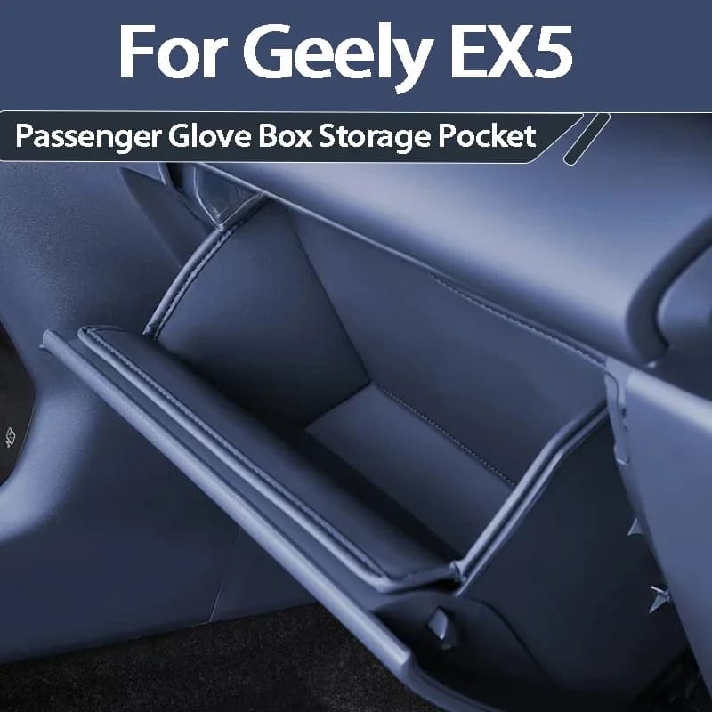 For Geely EX5 Proton eMas 7 2025 2026 Passenger Side Storage Bag Original Car Color Leather Door Storage Slot Pad Accessories