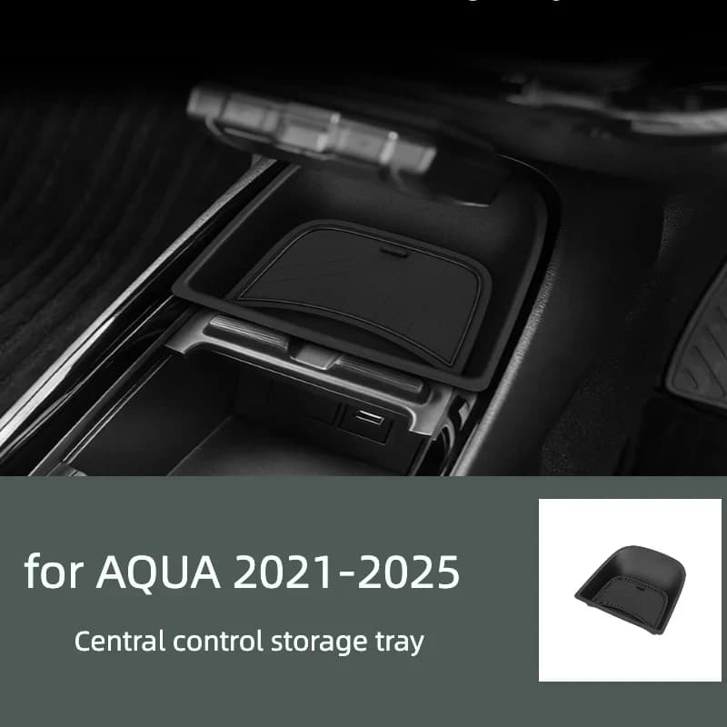 For  21-25 Toyota AQUA central control tray storage box black ABS material car interior storage box modification accessories