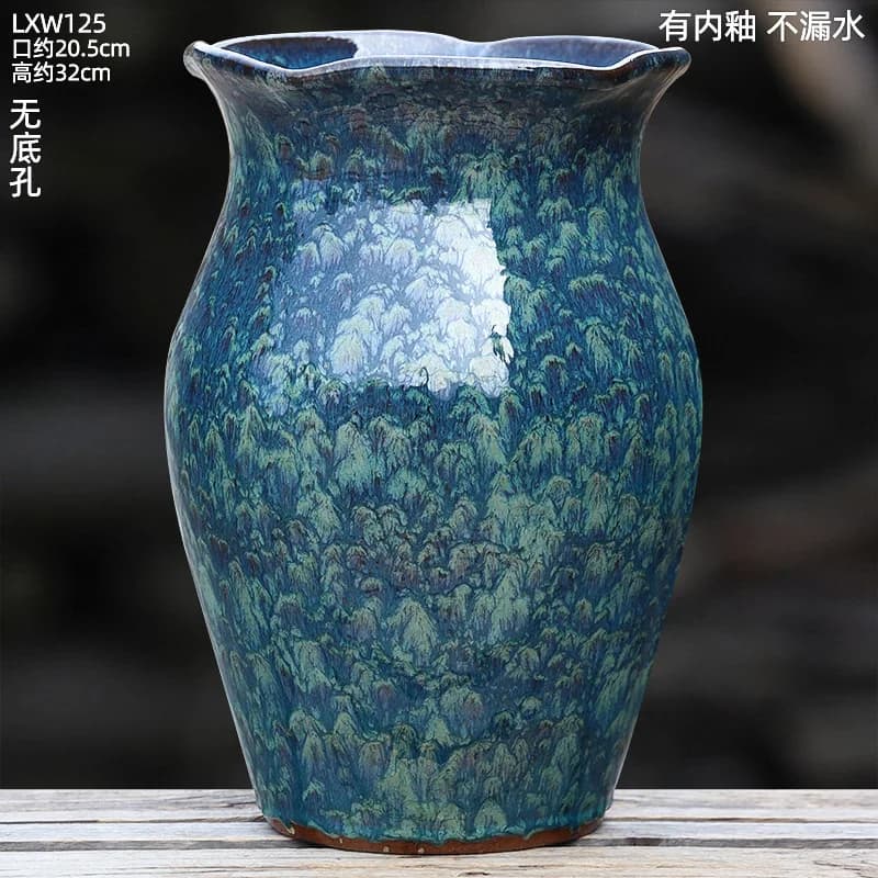 YFY Interior Decoration Ornaments Light Luxury Living Room Flower Arrangement Ceramic Vase Non-Porous Fresh Cut Flowers