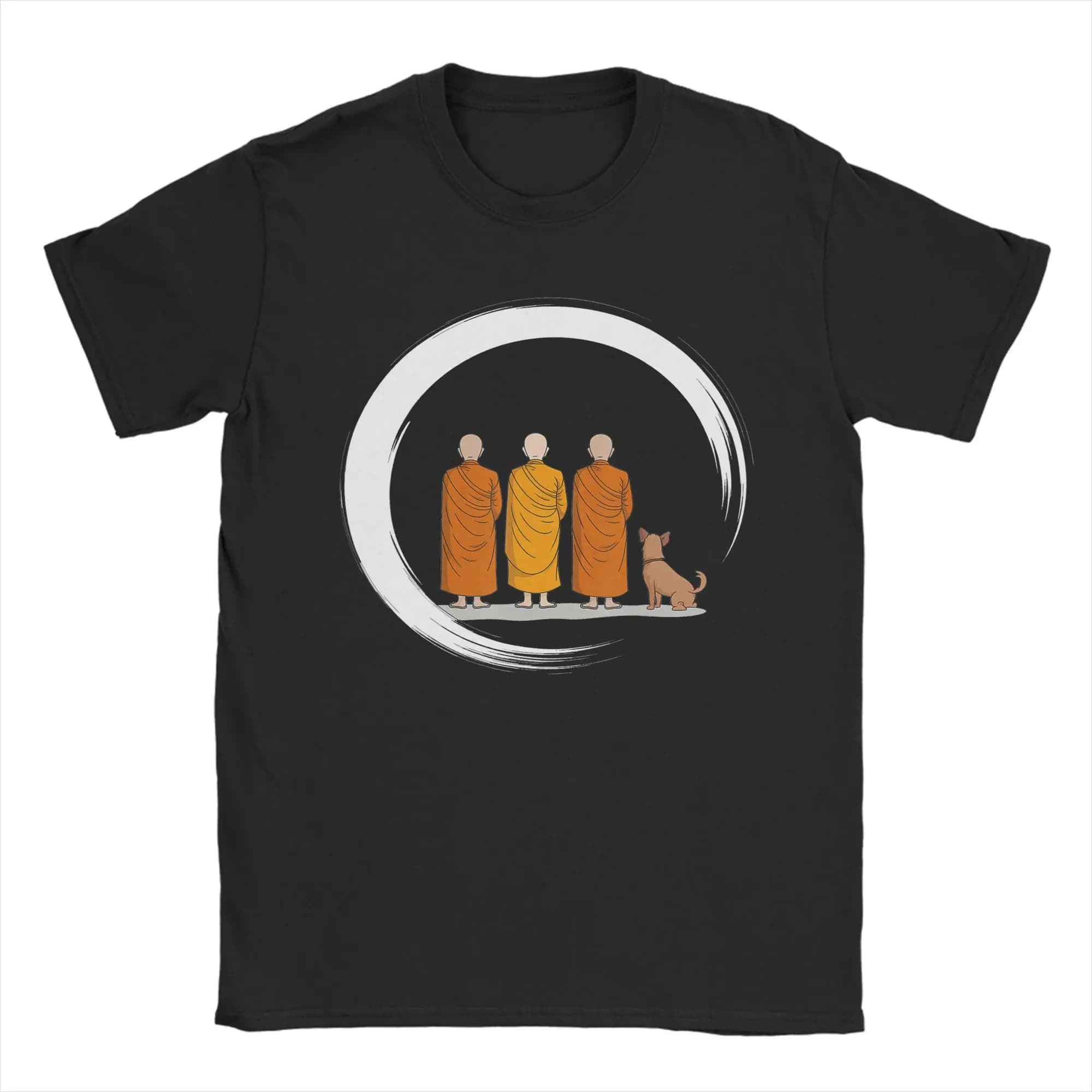 Men's T-Shirts Peace Walking Monks Minimalist Zen Art Fashion Pure Cotton Tees Short Sleeve  T Shirts Crewneck Tops Party