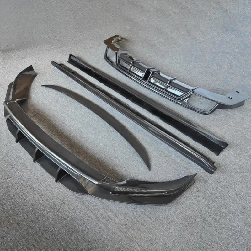 Premium Car Accessories 9Y0 C-Style Full Body Kit: Front Lip, Side Skirts, Rear Diffuser & Spoiler - Wet Carbon Fi Durable