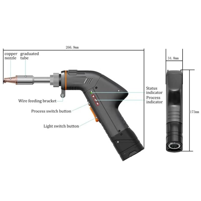 Portable 4-in-1 Handheld Welder 3000W Welding Head for Industrial Equipment Parts