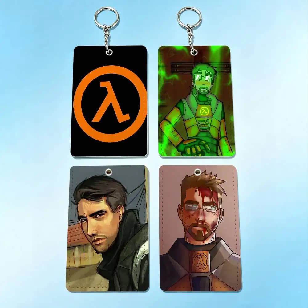 Hot Game H-Half-L-Life 2 Badge Holder Keychain For Bank Business Work Card Holder Student Card Protective Case Bus Card