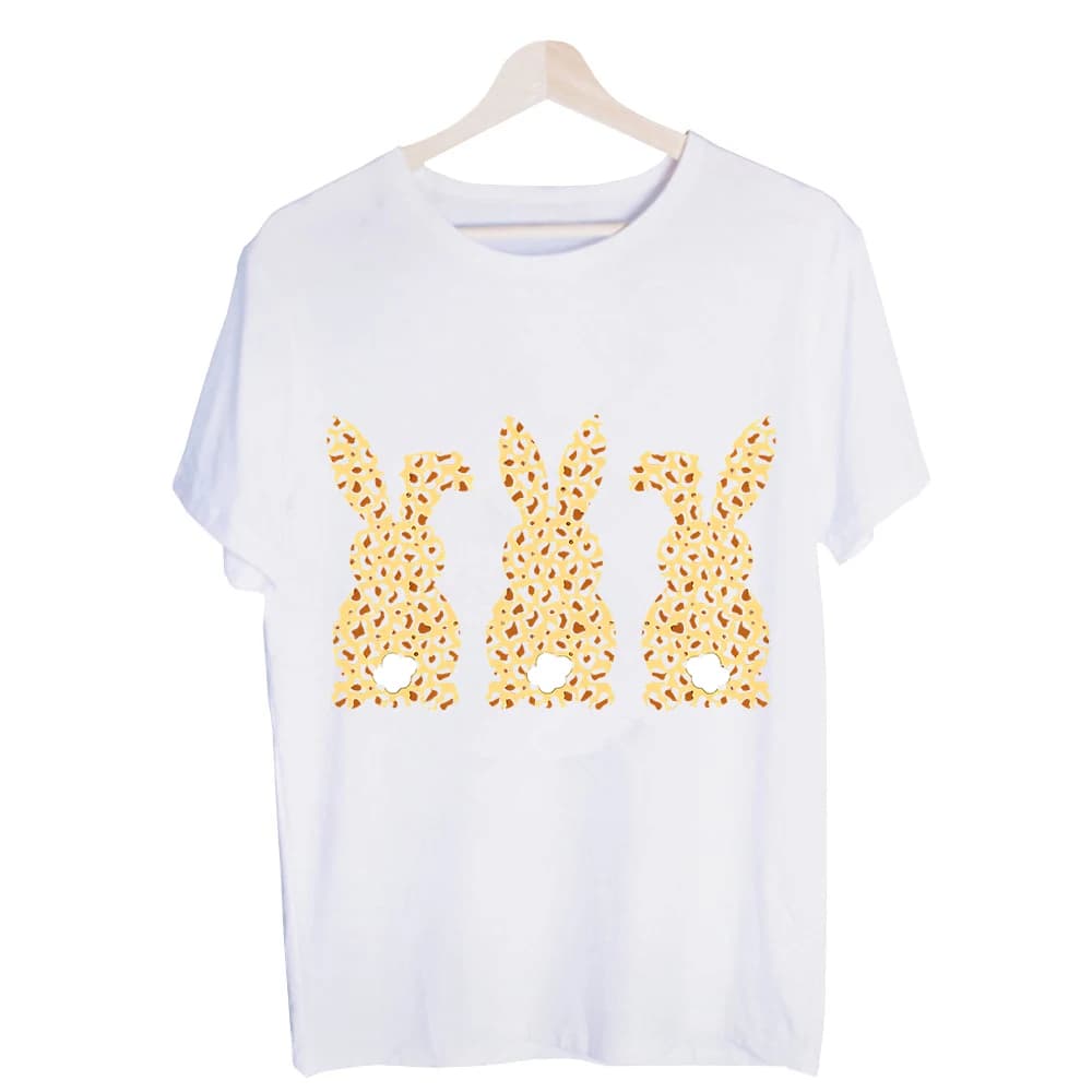 Men's Bunny Silhouette Graphic Tee, Short Sleeve Crew Neck T-Shirt for Easter Casual Wear and Spring Outfits