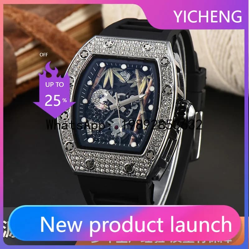 LYY Diamond Quartz Watch Panda Bamboo Hollow Dial Fashion Sports Watch Spot