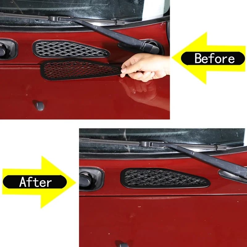 For 2007-2021 Toyota FJ Cruiser Stainless Steel Black Car Styling Machine Cover Breathable Mesh Cover Sticker Car Accessories