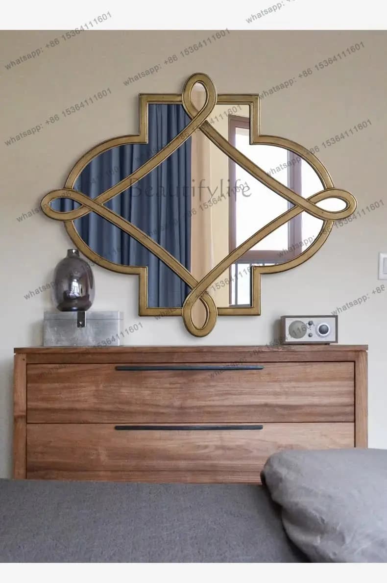LSAmerican Style Entrance Decorative Mirror Entrance Wall-Mounted Dining Room Mirror Wall Bathroom Mirror