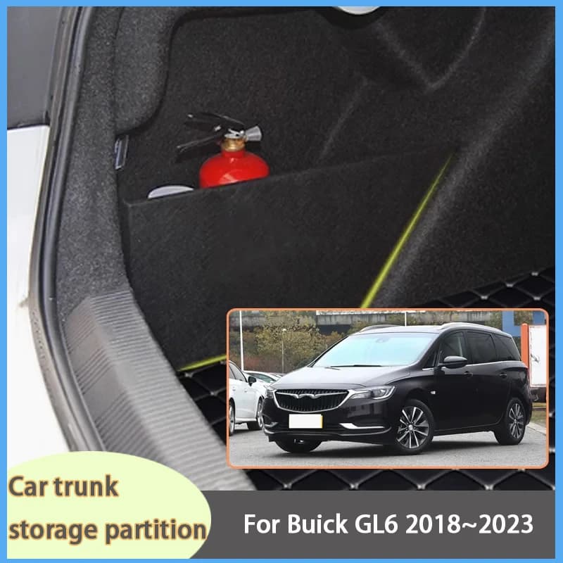 For Buick GL6 2018~2023 2022 21 Car Organizer Thickening Trunk Side Partition Trunk Interior Storage Box Parts