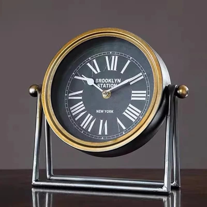 Retro Desk Clock Elegance Living Room Decoration Table Clocks Silent Design Desk Clock Home Ornaments Table Clocks Metal Art