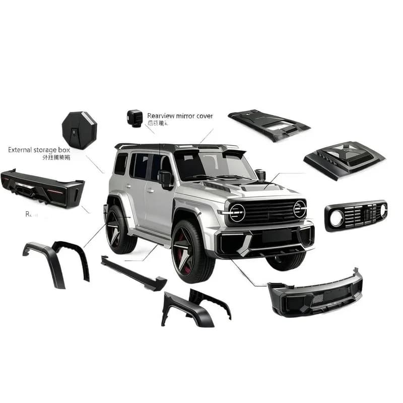 High Quality Mars City Style Off-Road Body Kit Fit GWM Tank 300, PP ABS Front Bumper Protective Frame Upgrade Parts