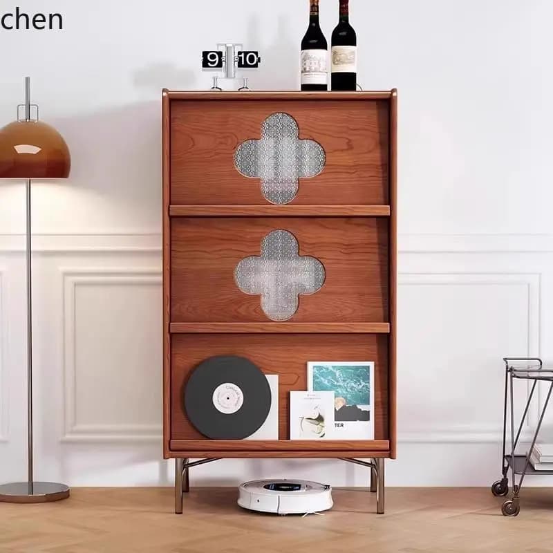 YFY  Living Room Side Cabinet Four-Leaf Clover Wall-Mounted Storage Cabinet Bedroom Bedside Chest of Drawers Home Use