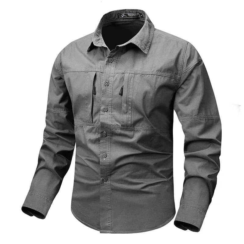 Spring Autumn Men Long Sleeved Shirt Men Tactical Work Shirts Tops Outdoor Multi-pocket Quick Drying Hiking Fishing Cargo Shirts