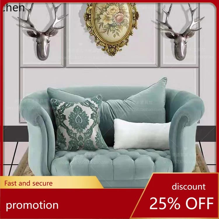 ZML Single Large Sofa Blue Round Sofa Chair Large Cushion