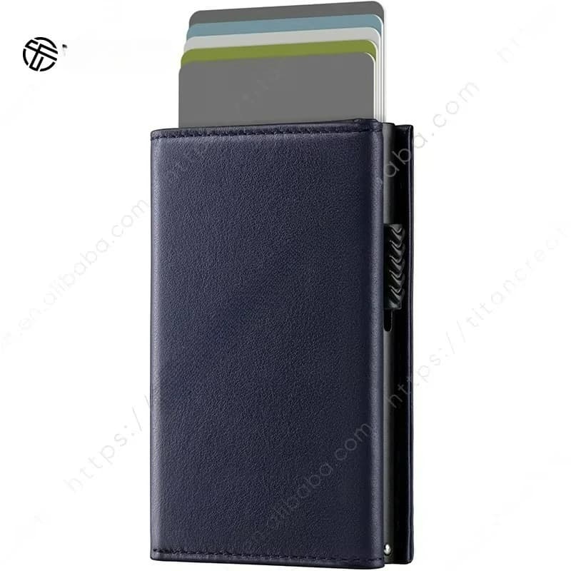 TVC302p Instant Card Access Pop up Wallet RFID Blocking Vintage Real Leather Credit Card Holder for Men