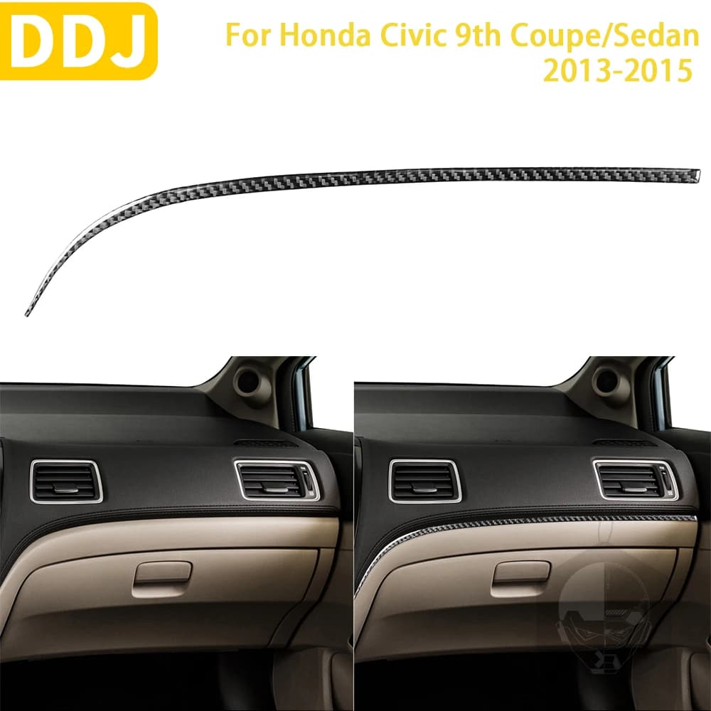 For Honda Civic 9th Coupe/Sedan 2013 2014 2015 Car Accessories Carbon Fiber Interior Copilot Glove Box Sticker Decoration