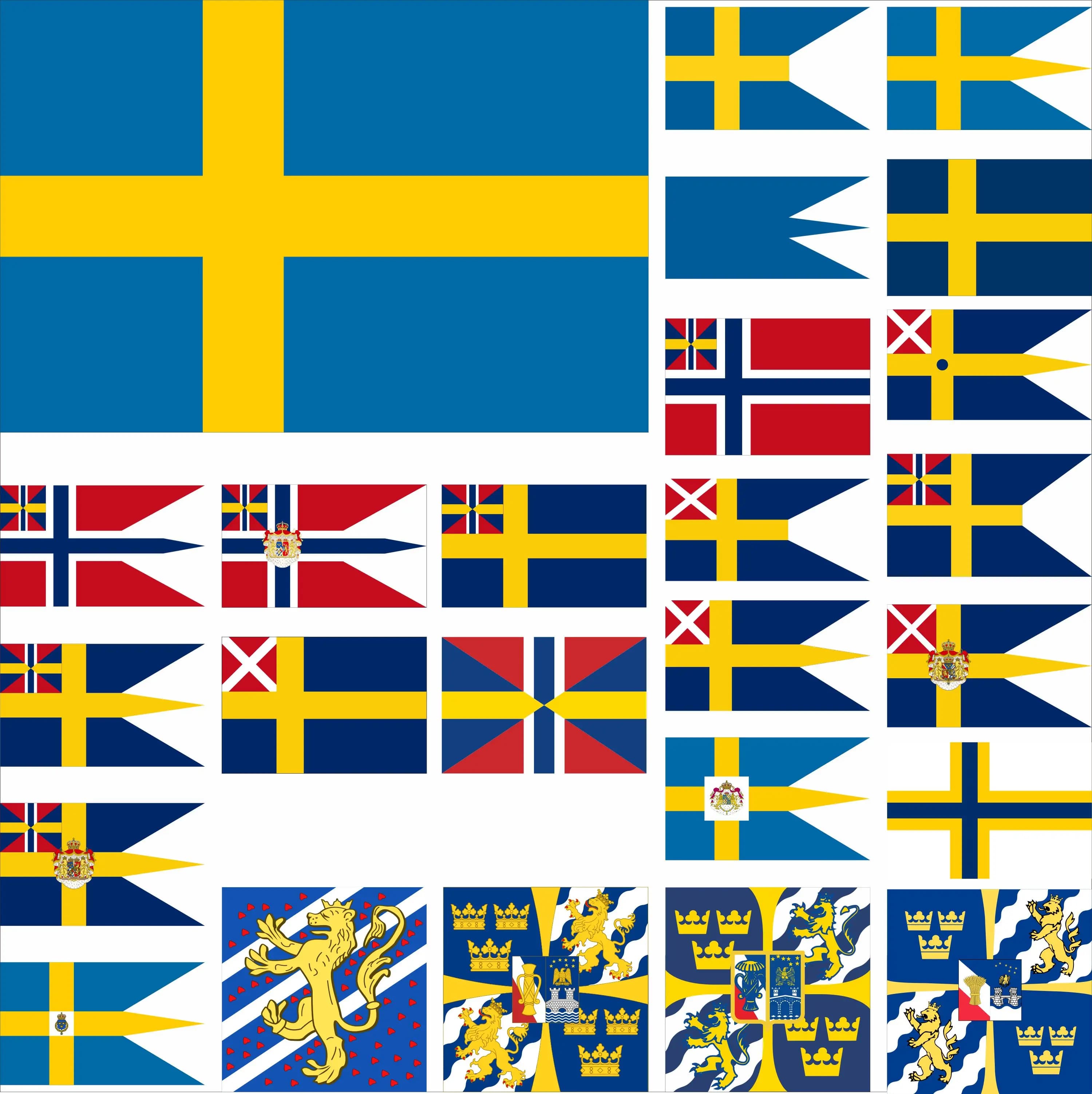 Union Jack of Sweden and Norway flag Sweden Royal 1844 Banner 4x4ft and 3X5FT Double sided printing King of Sweden Flags ﻿