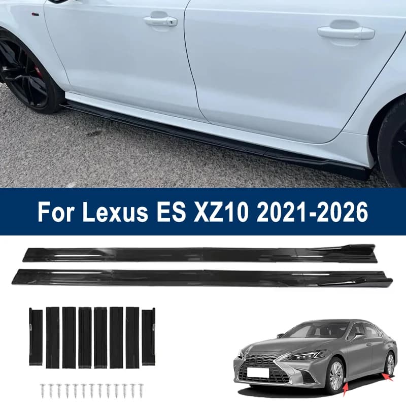 For Lexus ES XZ10 2021-2026 2022 Car Side Skirt Splitters Extended Side Spoiler Sport Body Kit Bumper Lip Modified Parts 8Pcs