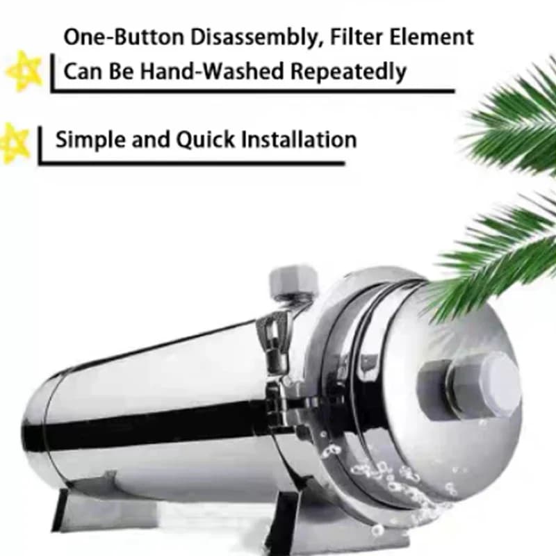 304Stainless Steel Water Filter System Ultrafiltration Purifier Commercial Home Kitchen Drink Straight UF Washable Filters 2500L