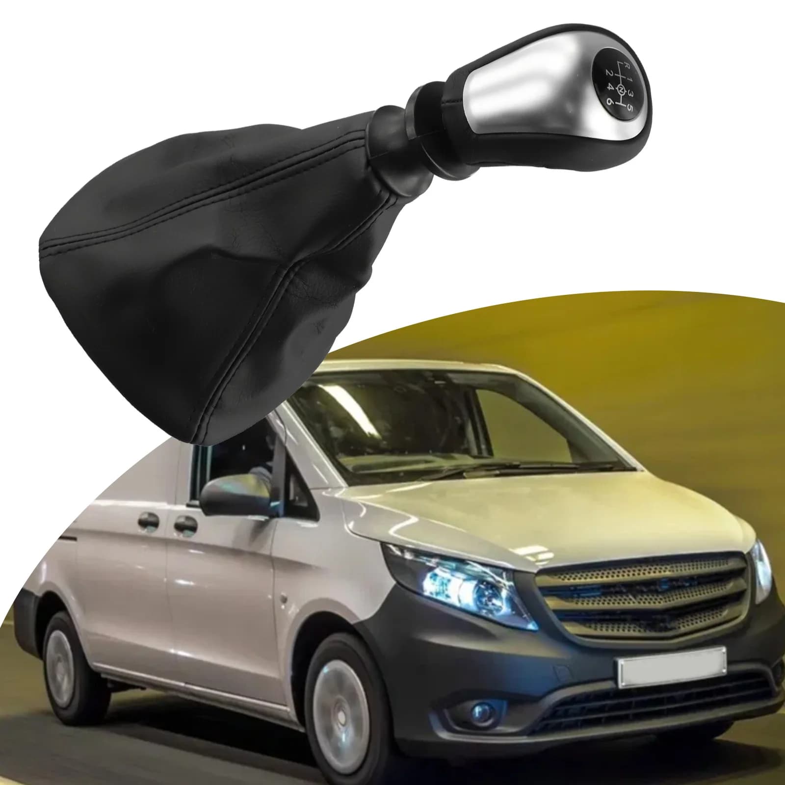 Car Accessories Shift Knob Car Black For Benz W477 Vito 2017-2020 For Mercedes Leather + Plastic None New Car Accessories