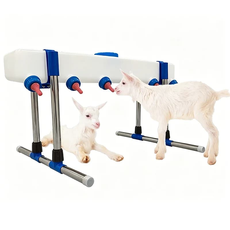 Double Sides 12 Teats Lamb Milk Feeder with Bracket Anti-Drip Silicone Nipple for Lamb