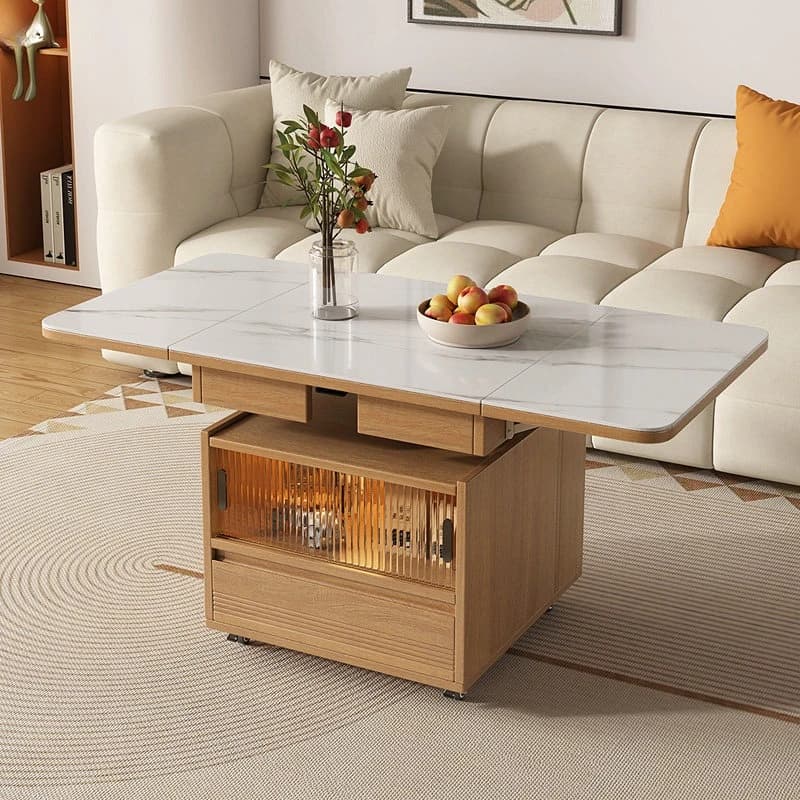 minimalist design coffee table Lifting folding dual-purpose integrated square table movable small mesa centro house furniture