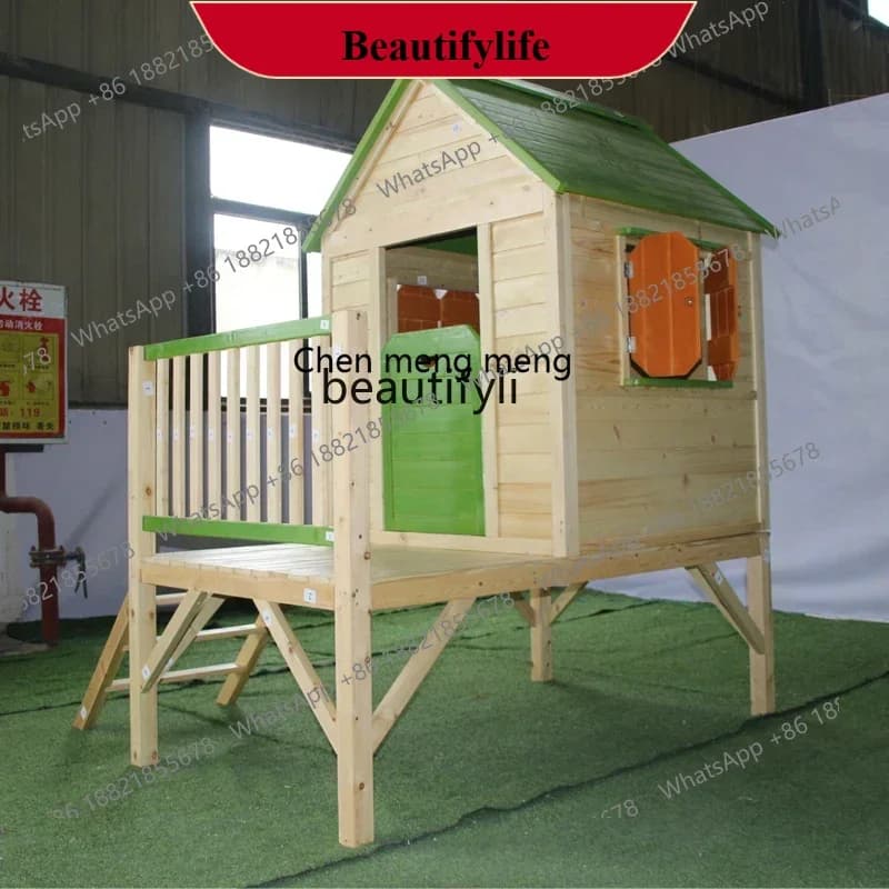 D178  Small house assembly Solid wood Outdoor indoor mobile, Toy cabin Tree house