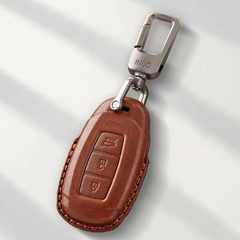 Genuine Leather Protector for Hyundai I30 Ix35 KONA Encino Solaris Azera Accent Key Case Cover Fob