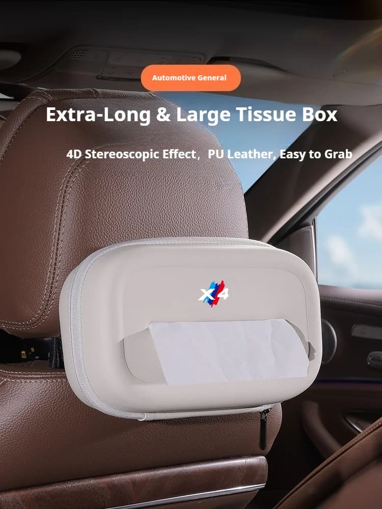 Car 3D stereoscopic Extra-Long & Large tissue box seat backrest Sunshade panel tissue box For BMW X4 Auto Accessories