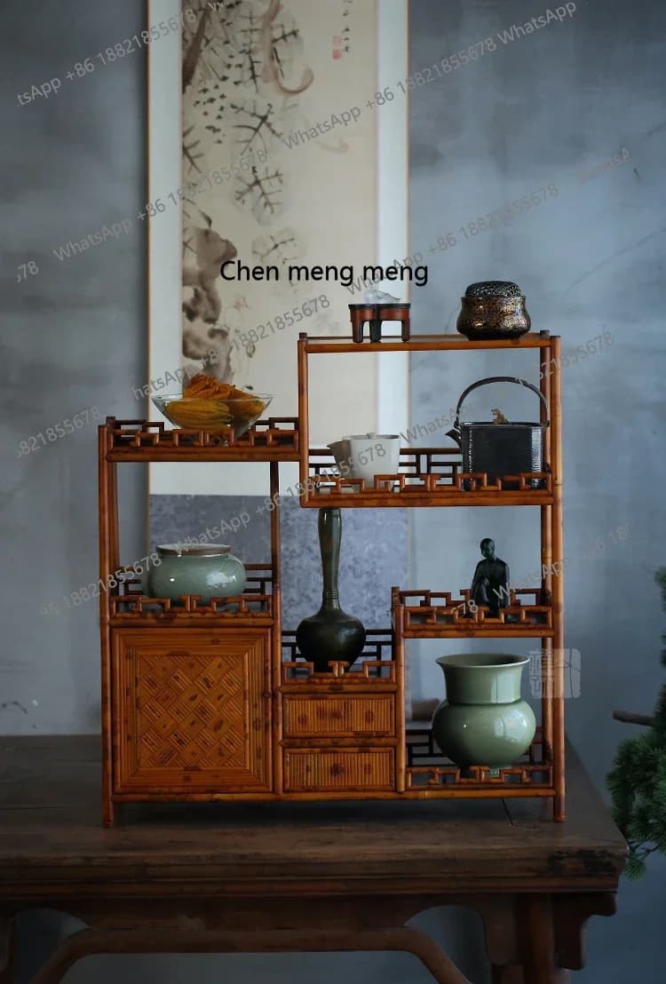 Boutique retro tea cabinet, drawer storage display rack, tea set storage cabinetJJ