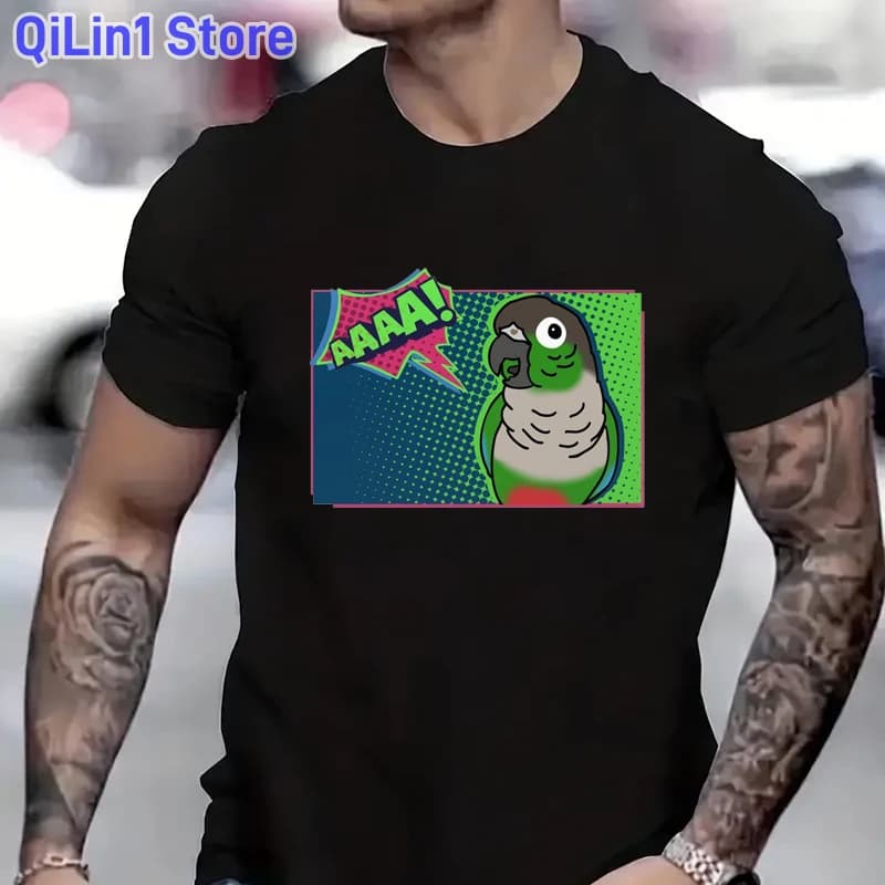 Funny T Shirts Men Chubby Cockatiels Bird Print T-Shirt Camisetas Hombre Harajuku Shirt Summer Tops Tee Shirt Homme Streetwear