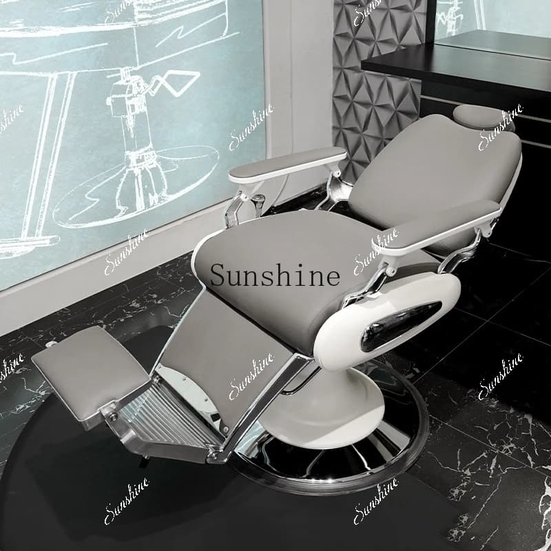 Fold down old barber shop men's oily head retro shaving hair chair   TF