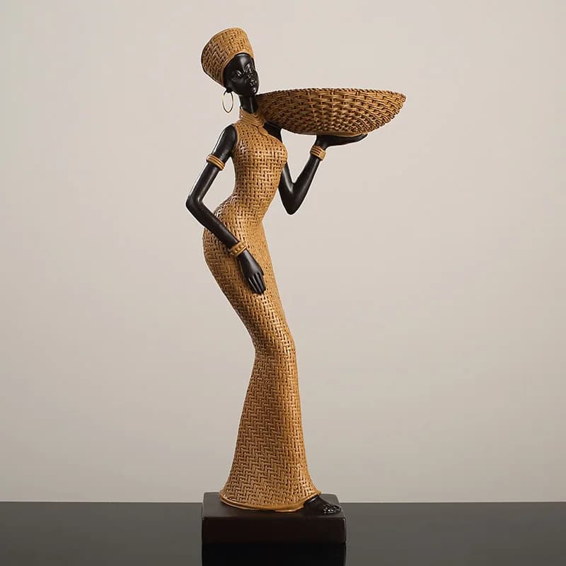 Retro African Girl Home National Style Craft Resin Decoration Creative Gifts Living Room Study Character Decorations
