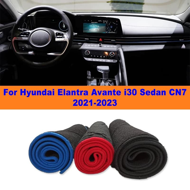 Anti-Glare Dashboard Cover Dash Mat Non-Slip Sun Shade Pad Interior Protector For Hyundai Elantra Avante i30 Sedan CN7 2021-2023