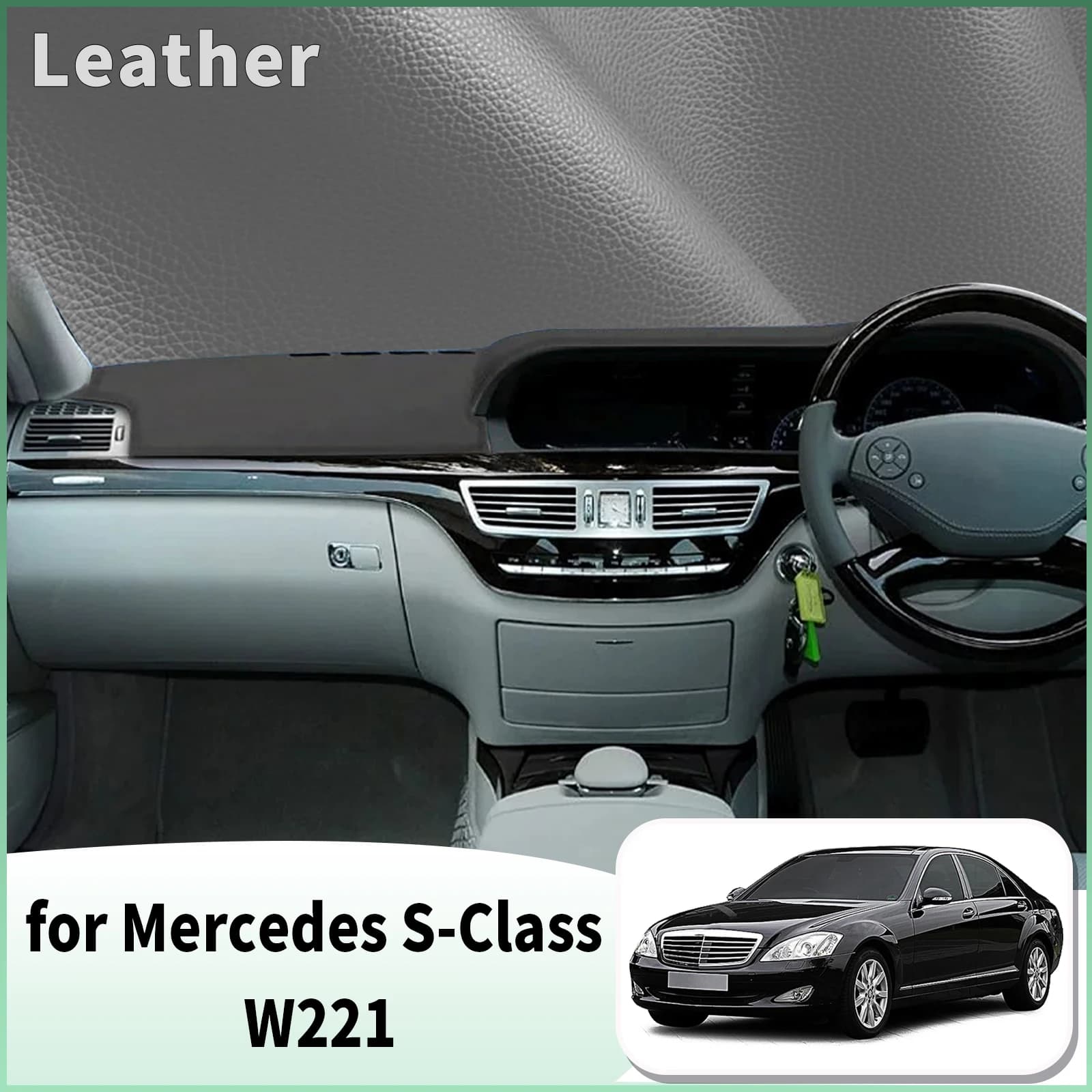 for Mercedes S-Class W221 S-Klasse 2006-2013 S CLASS Dash Mat Dashboard Cover Dashmat Anti-Reflection Heat Insulation Sunshield