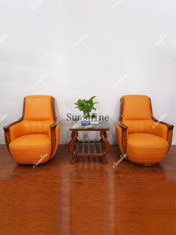 New Chinese-style apartment with simple size, solid wood small tea table next to the sofa  FT