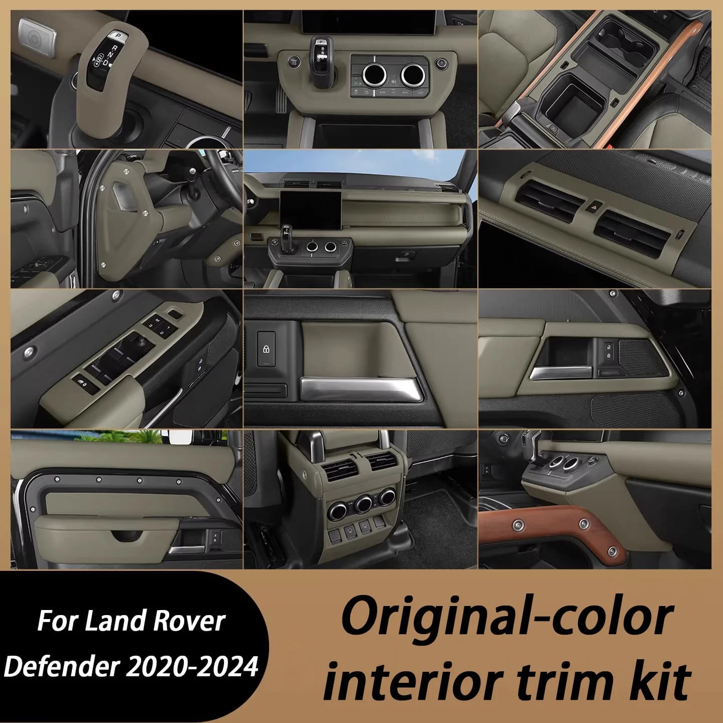 For Land Rover Defender 90 110 130 2020-2024 2025 Interior Accessories Car Gear Shift Cover Kick-proof Panel Door Handle Frame