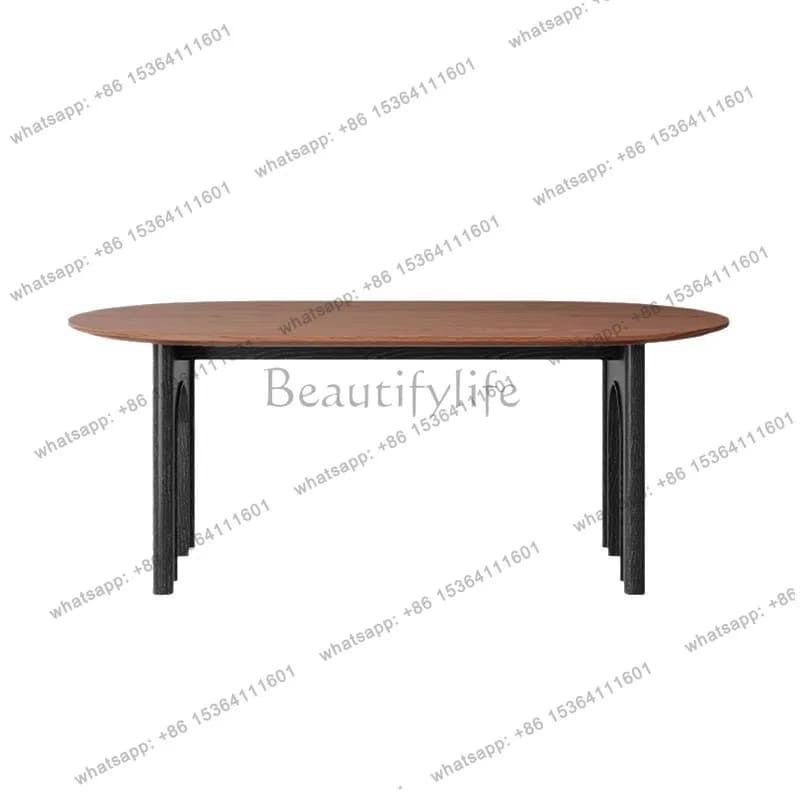 Medium-style solid wood slate dining table modern home small apartment rectangular table