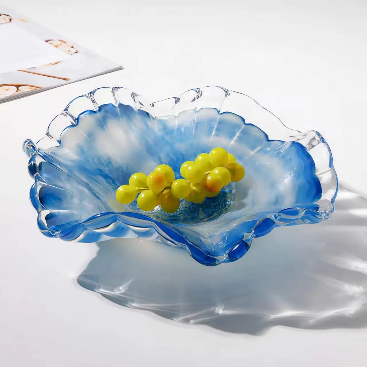 Glazed vase fruit plate home model room coffee table advanced soft decoration