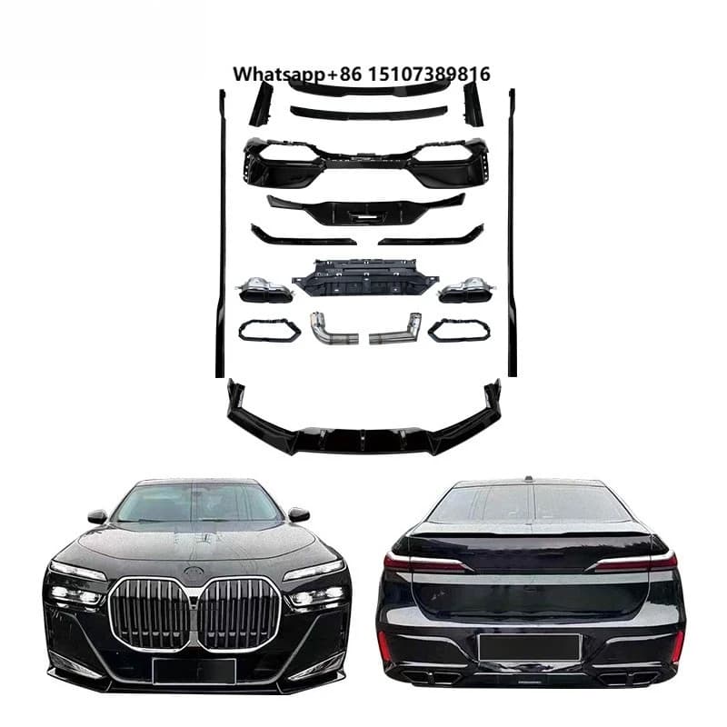 Hot Sale for 2023-2024 7 Series G70 Upgrade M760 Black Warrior Kit Front Lip Rear Spoiler Diffuser Exhaust Pipe Side Skirt