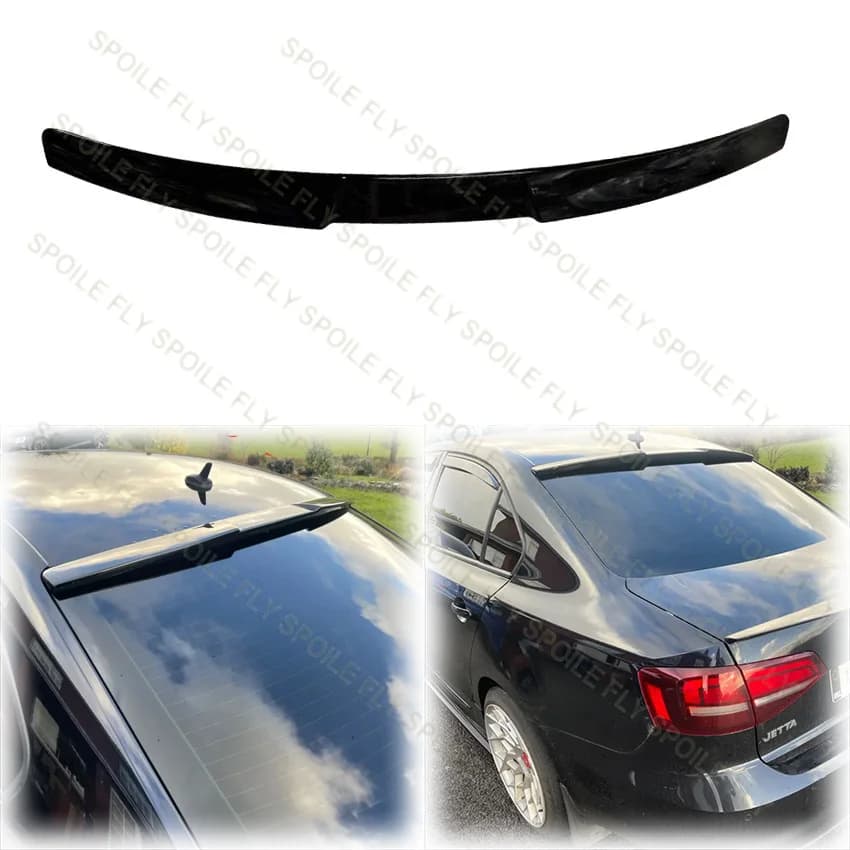 2011 To 2018 For Volkswagen VW Jetta Mk6 M4 Style Rear Roof Window Spoiler Lip Wing Cover By High Quality ABS Gloss Black
