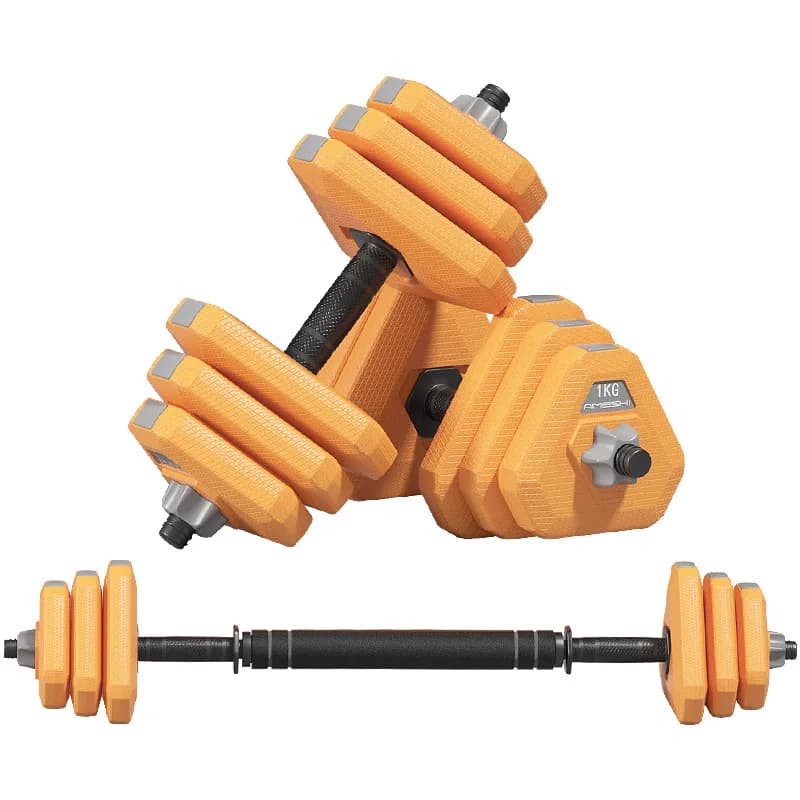 Men's Women's Fitness Equipment Home Set Adjustable Weight Dumbbells Barbell Steel Material Rubber Coating for Home Workouts