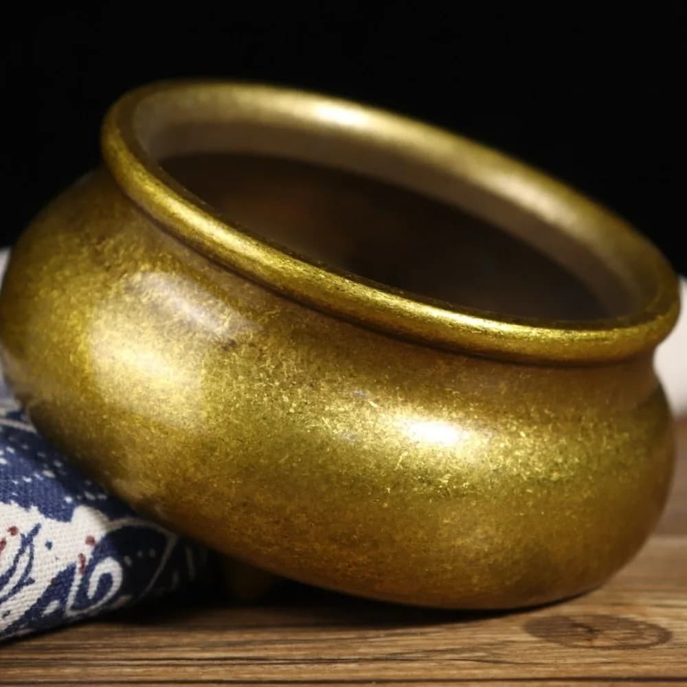 Three-Legged Bowl-Shaped Snowflake Gold Incense Burner, Incense Holder, Home Indoor Aromatherapy Burner, Home Decor